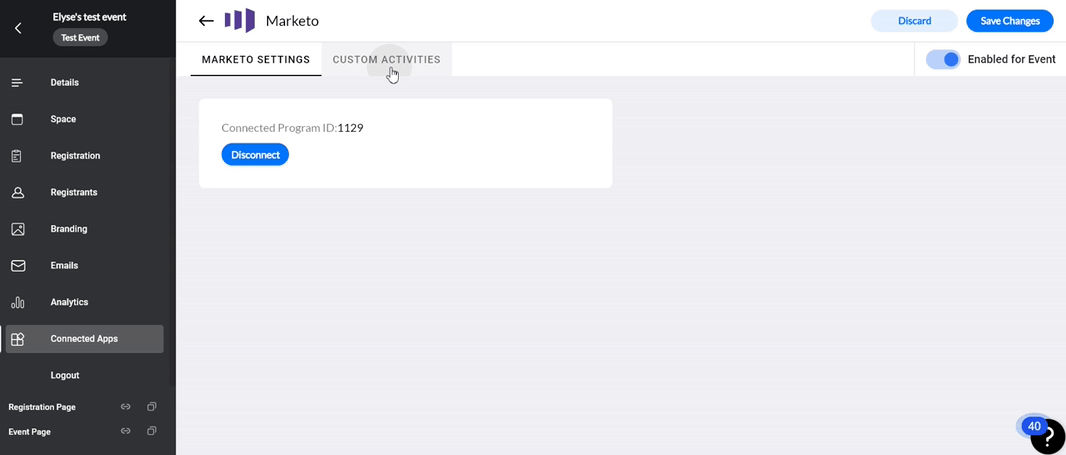 Example of the Goldcast Marketo integration
