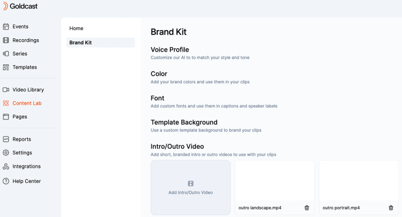 Goldcast Content Lab Brand Kit