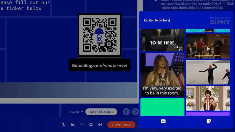 Example of how Benchling uses Goldcast to encourage digital event attendee engagement