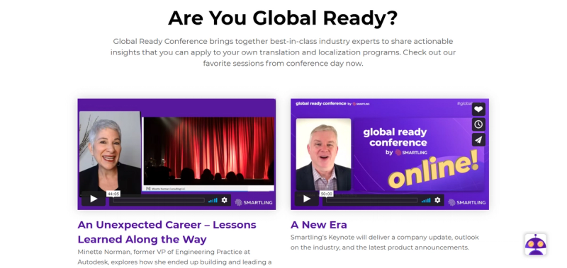 Global Ready Conference example using the B2B virtual events platform Goldcast 