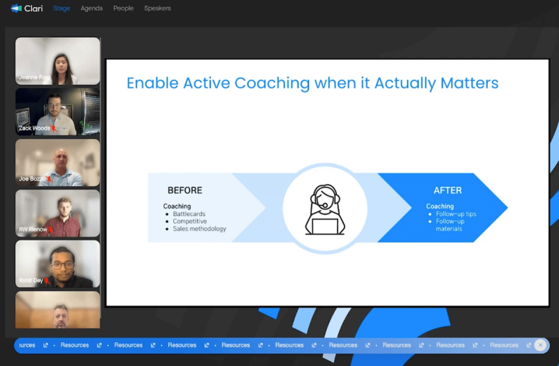 Example of a virtual event ticker in Goldcast 