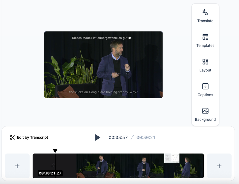 Yext's EMEA team localizes transcripts in Goldcast Content Lab